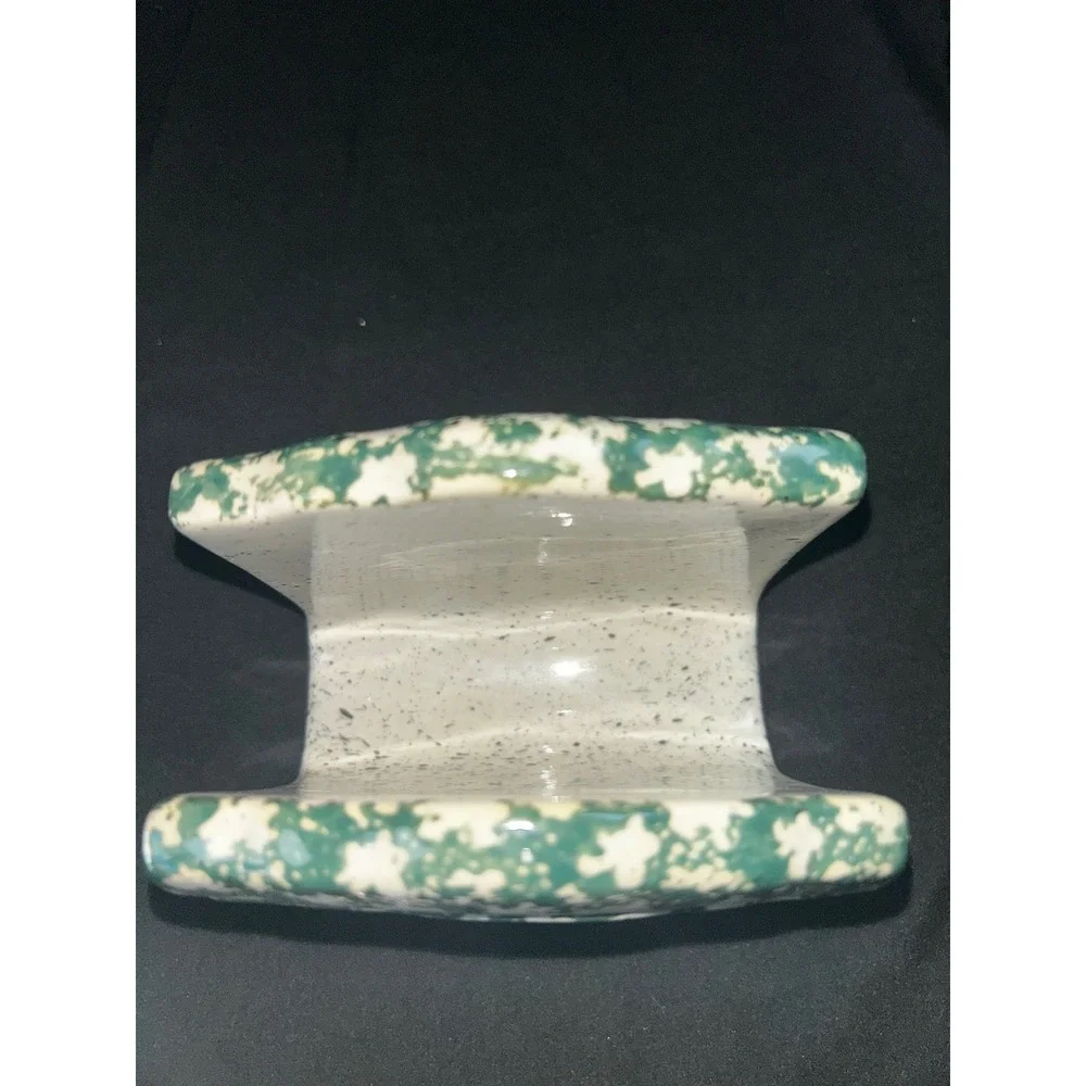 Gibson Design Ceramic‎ Napkin Holder Rustic Birdhouse Speckled Green Kitchen